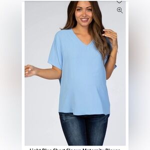 PinkBlush Maternity Small Light Blue Blouse